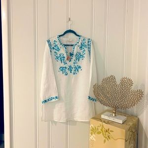 JOHNNY WAS MARIE TUNIC SIZE SMALL WHITE NWT